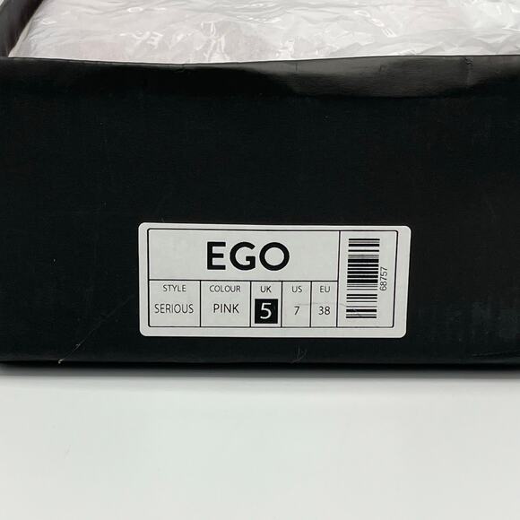 EGO Serious Lace Up Cross Strap Metallic Square Toe Block Heel in Pink Size 7 - Picture 7 of 7